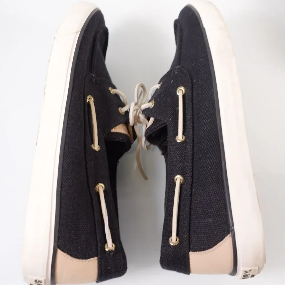 Men's Sperry SeaCycled Bahama II Baja Sneaker Black Canva Size 16 Model STS24987